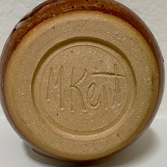 Pottery Votive Holder by M Kent with Tree and Cross Cutouts - Picture 3 of 4